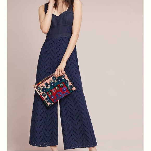 Anthropologie ett:twa Alice Eyelet Jumpsuit, Sz Small - Picture 6 of 13